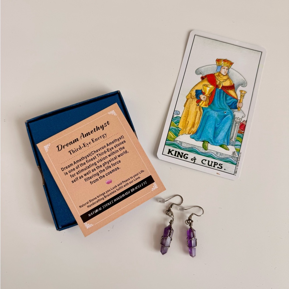 Vintage 90s amethyst Dangle Earrings